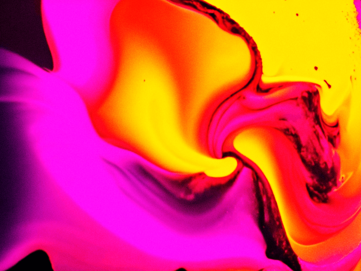 An abstract AI-generated image of swirling pinks, purples and yellows.