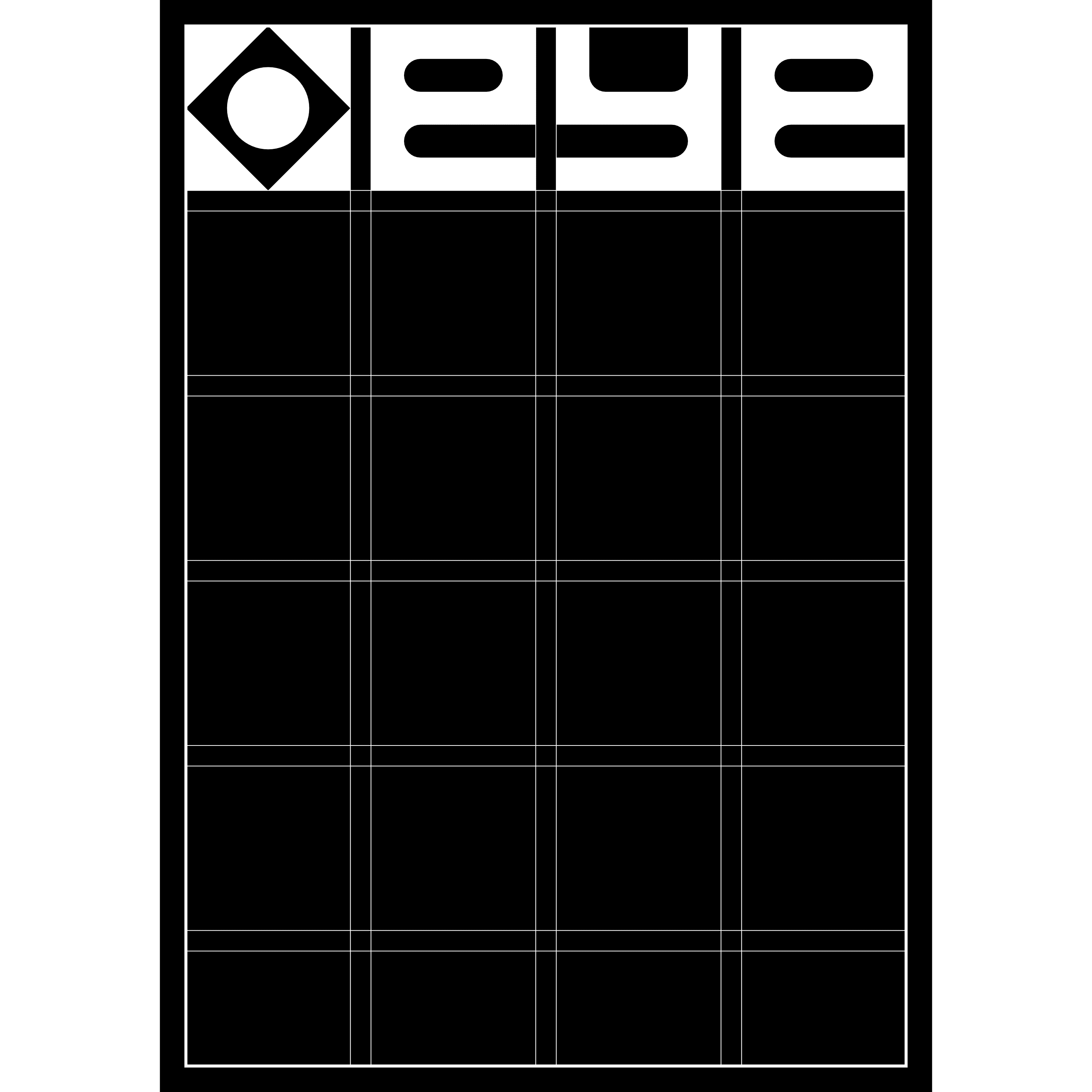 The grid system formed by the logo which can be applied to any media.