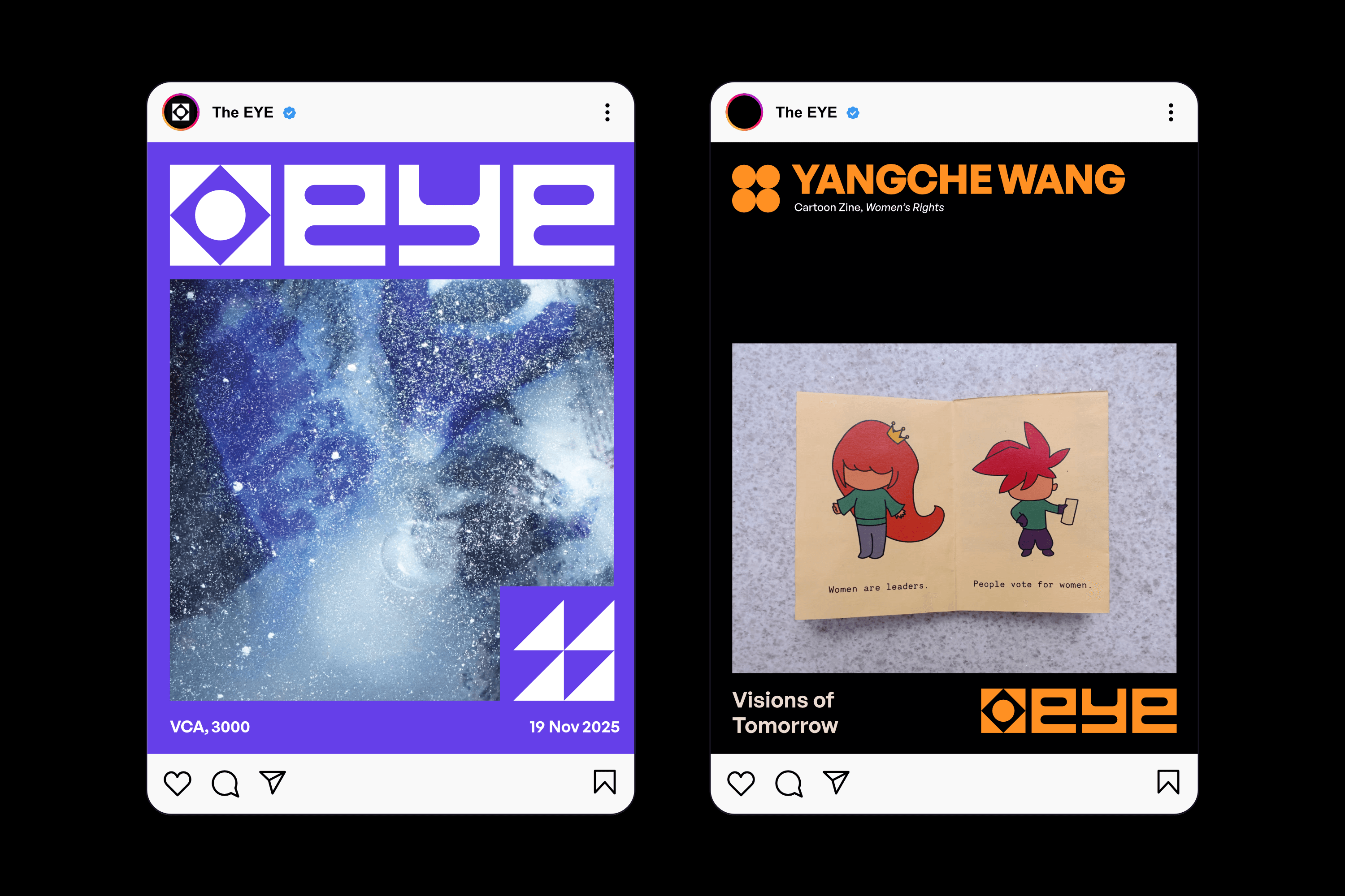 2 Instagram posts using the EYE 2025 identity.