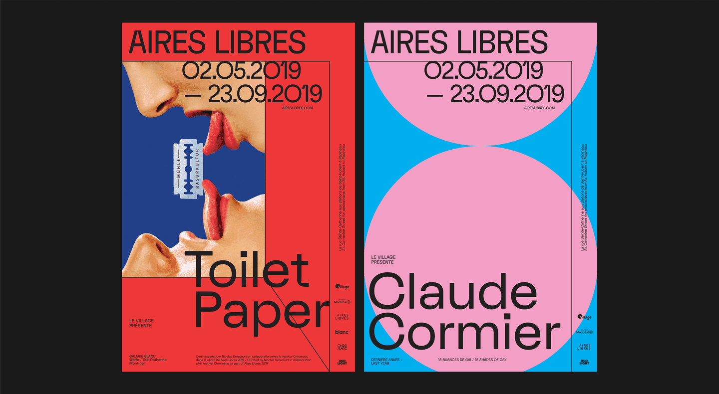 2 posters showcasing the Aires Libres 2019 identity.