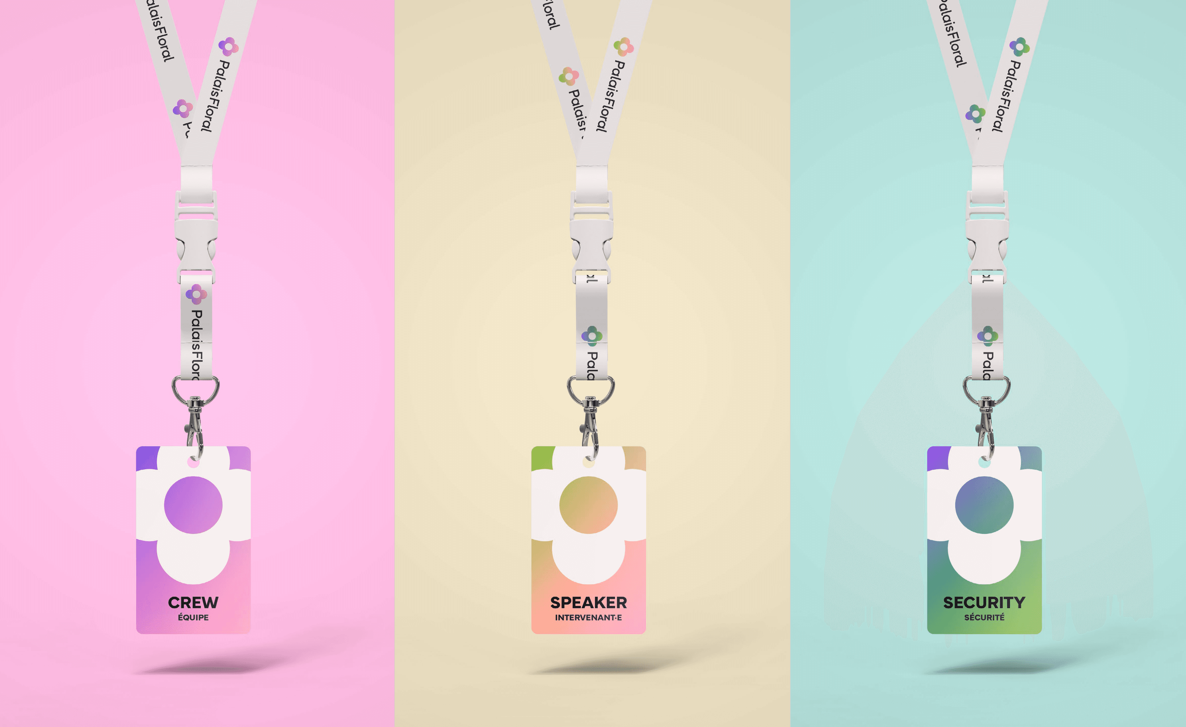 A mockup of 3 lanyards.
