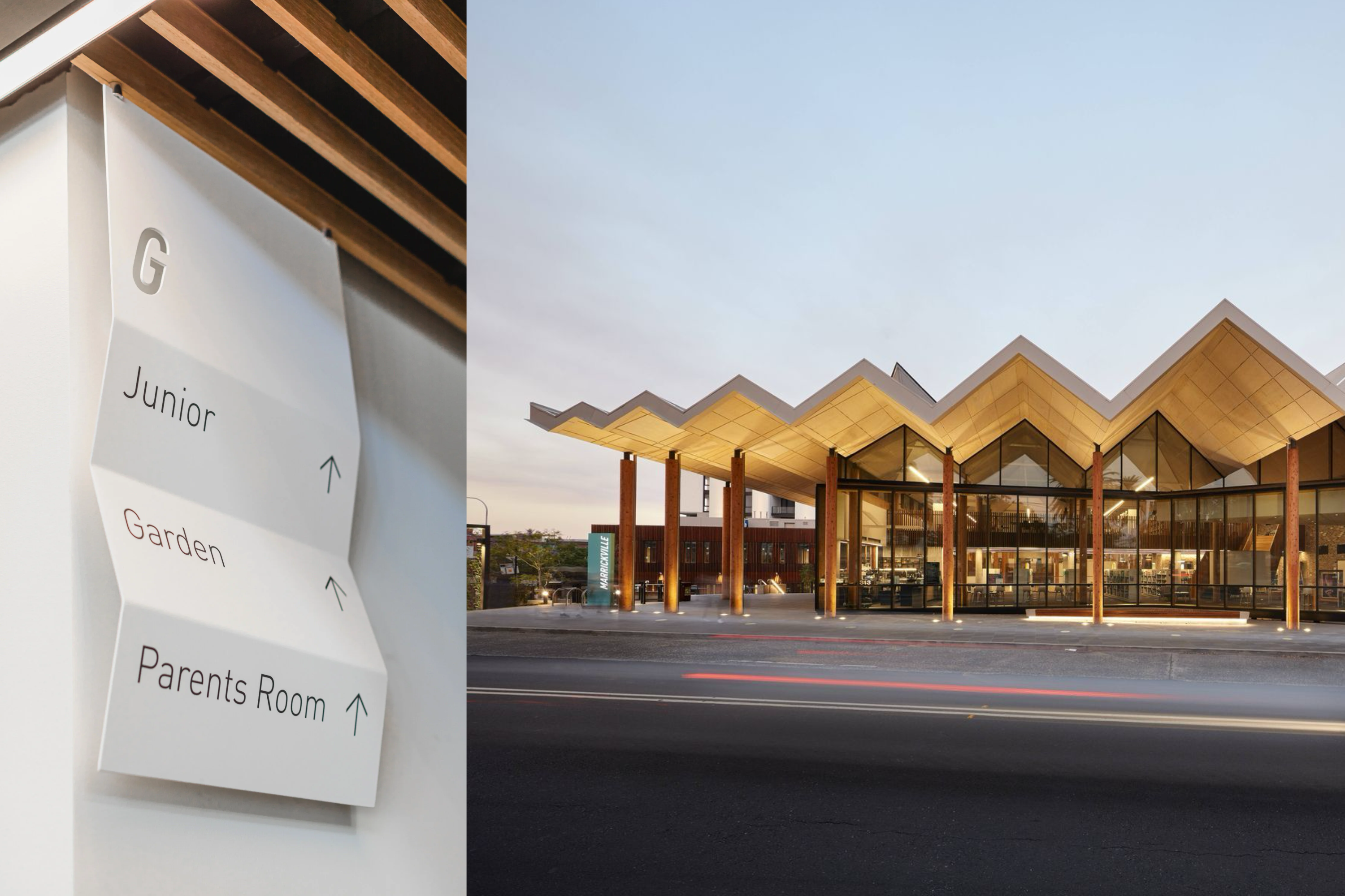 A shot of the wayfinding in Marrickville Library