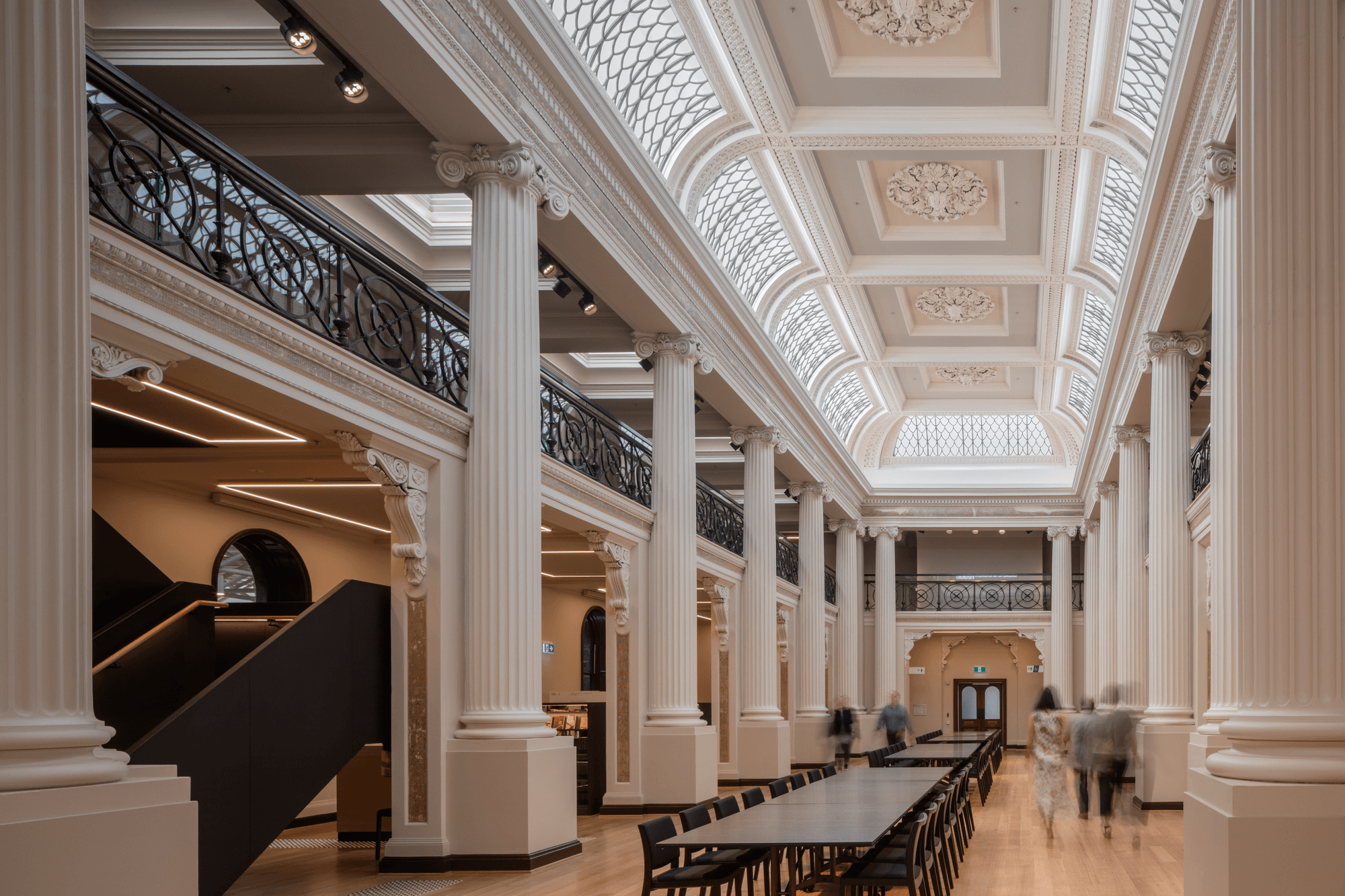 A shot of inside the Queen's Hall room in the State Library Victoria.
