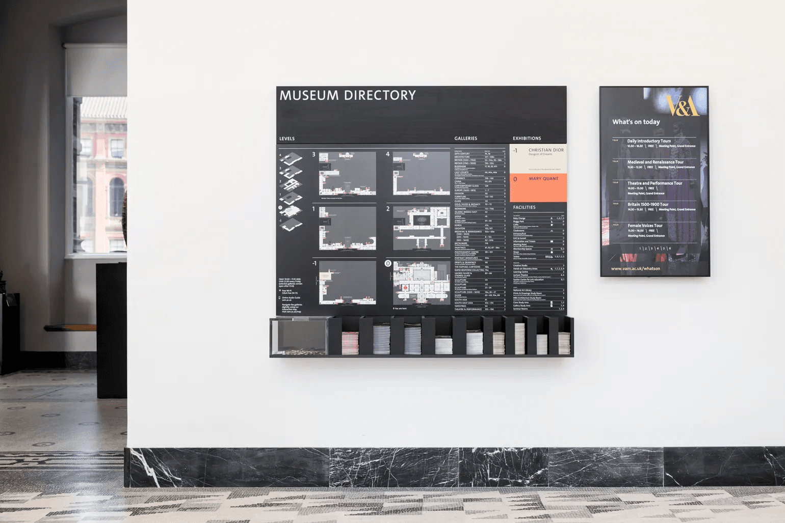A shot of the V&A Museum's Directory board.